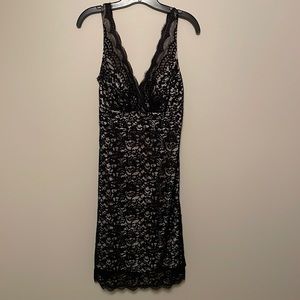 White House|Black Market Black/Nude Lace Dress (Size 8)
